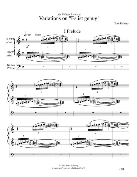 Flaherty: Variations on "Es ist genug"