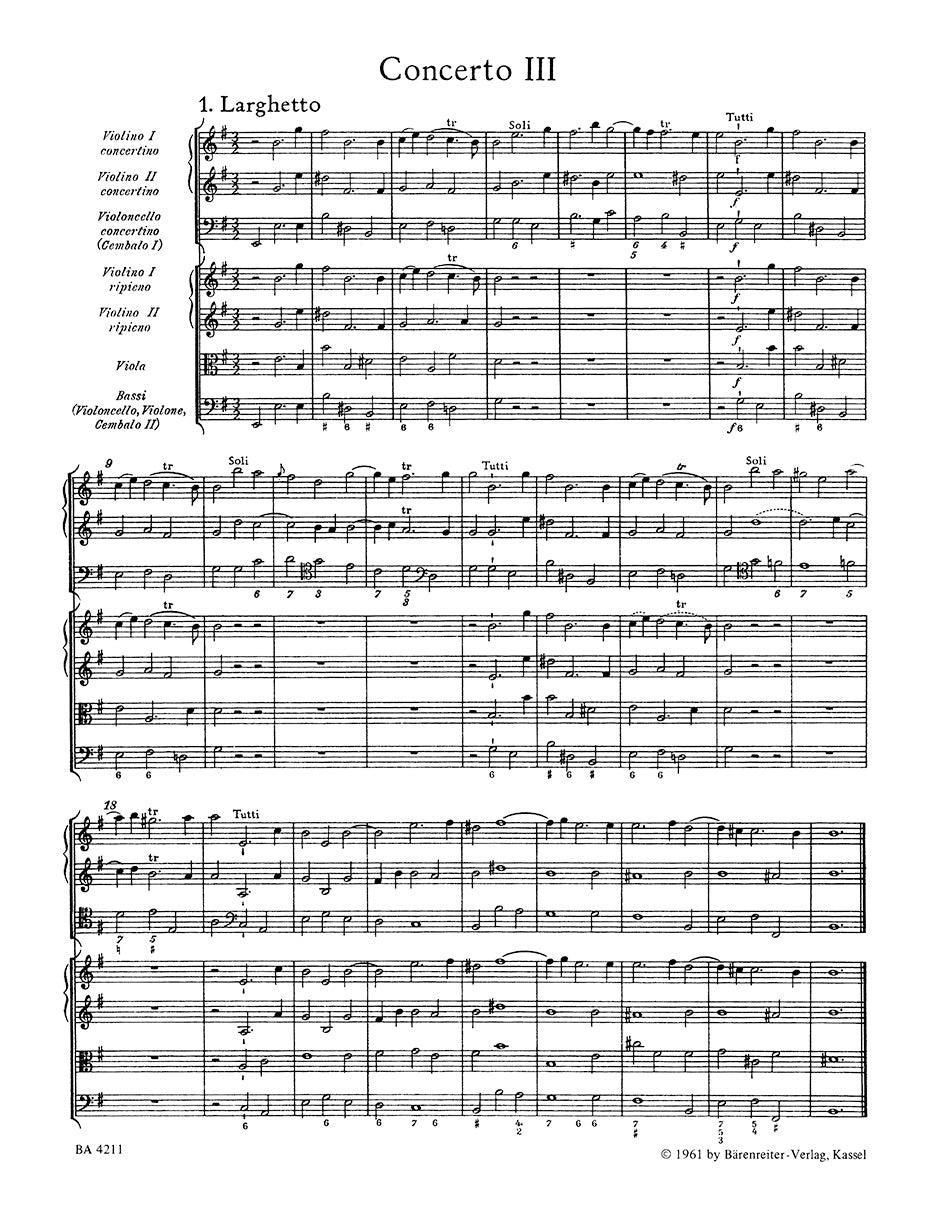 Handel: Concerto grosso in E Minor, HWV 321, Op. 6, No. 3