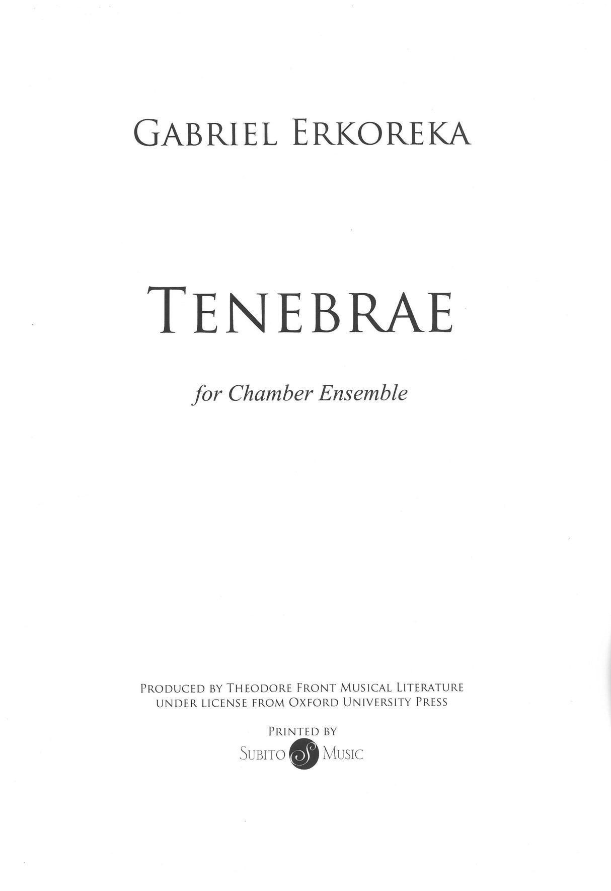 Erkoreka: Tenebrae