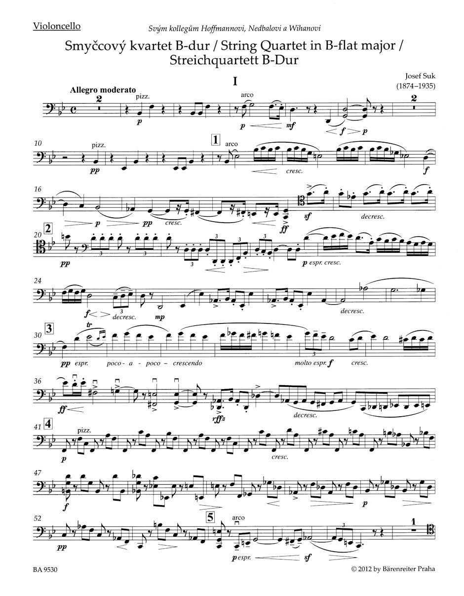 Suk: String Quartet No. 1 in B-flat Major, Op. 11