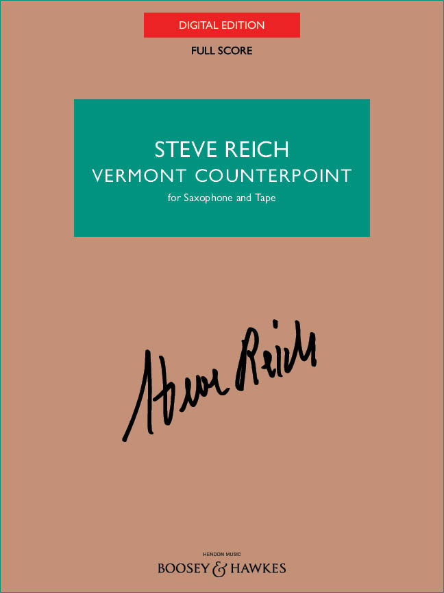 Reich: Vermont Counterpoint (saxophone and tape version) - Full Score