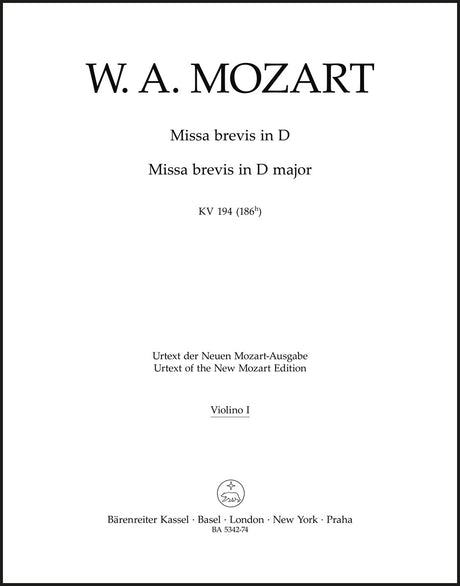Mozart: Missa brevis in D Major, K. 194 (186h)