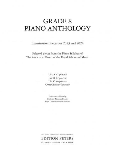 ABRSM Grade 8 Piano Anthology for 2023-24