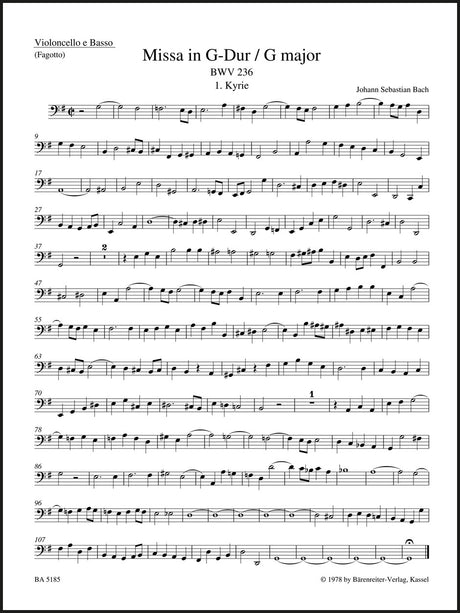 Bach: Mass in G Major, BWV 236