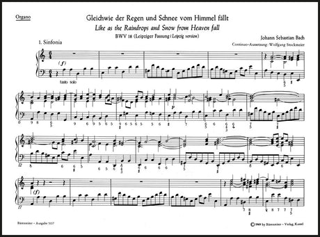 Bach: Gleichwie der Regen and Schnee vom Himmel fällt, BWV 18