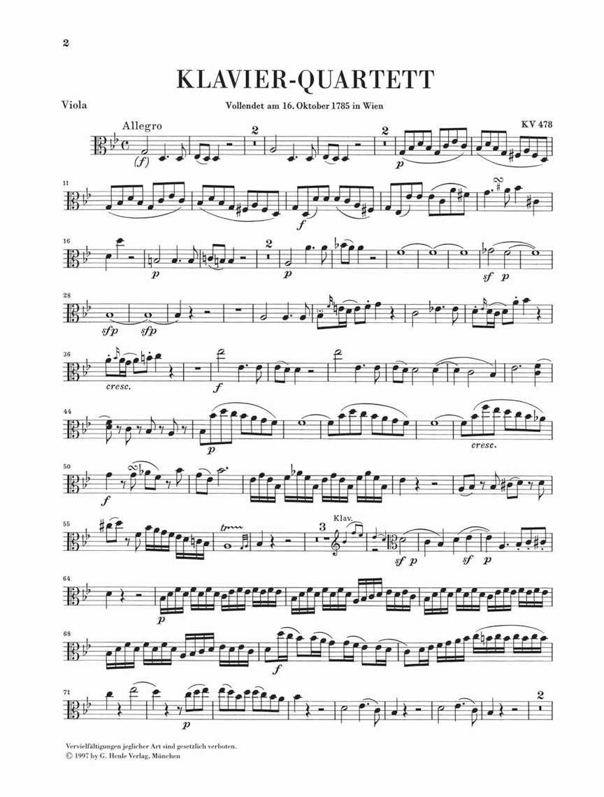 Mozart: Piano Quartets, K. 478 and 493 – Ficks Music