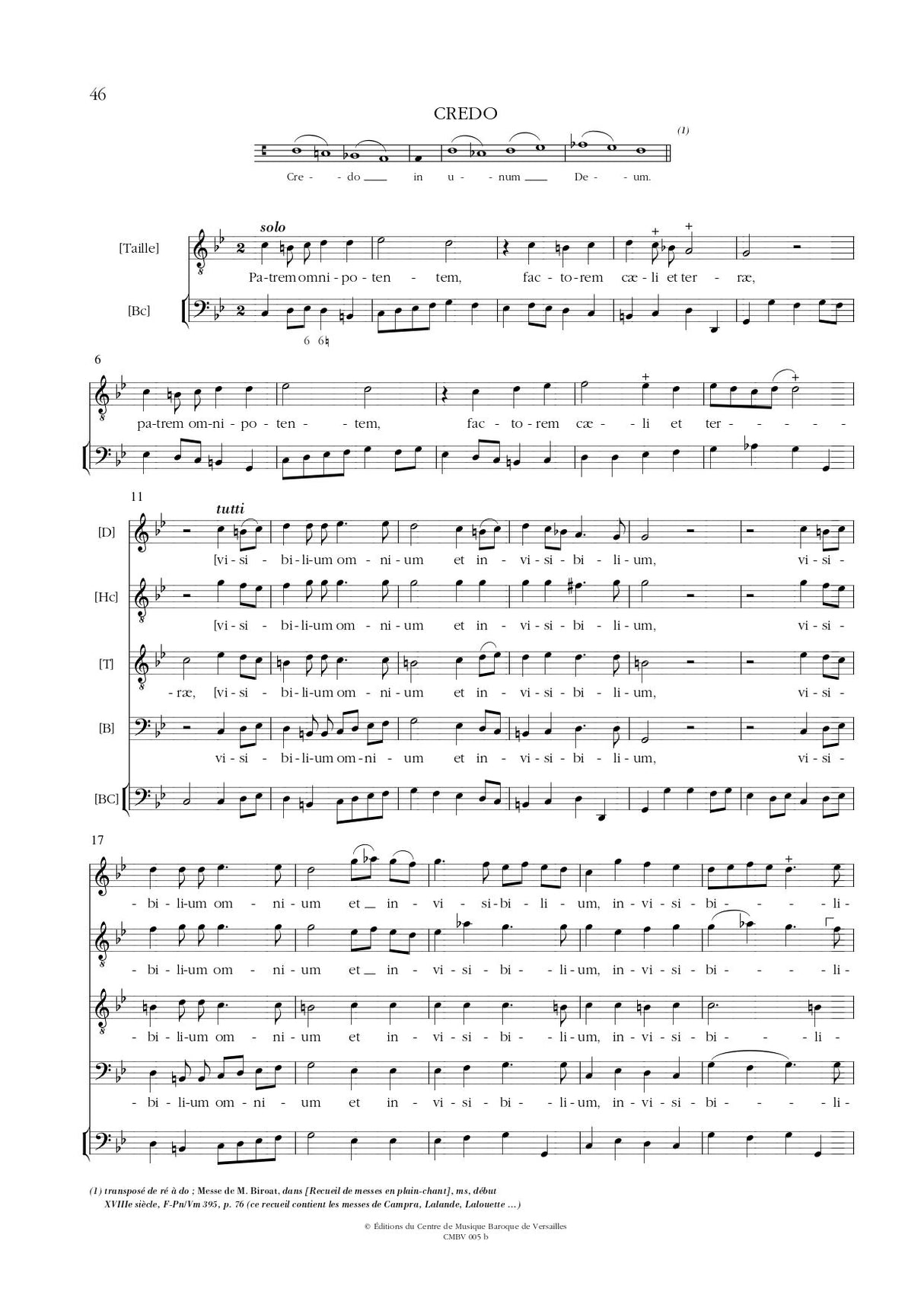 Brossard: L'Œuvre chorale