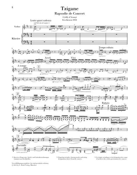 Ravel: Tzigane (Version for Violin & Piano) – Ficks Music