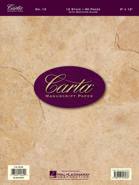 Carta Manuscript Paper Basic - 9" x 12" - Writing Pad
