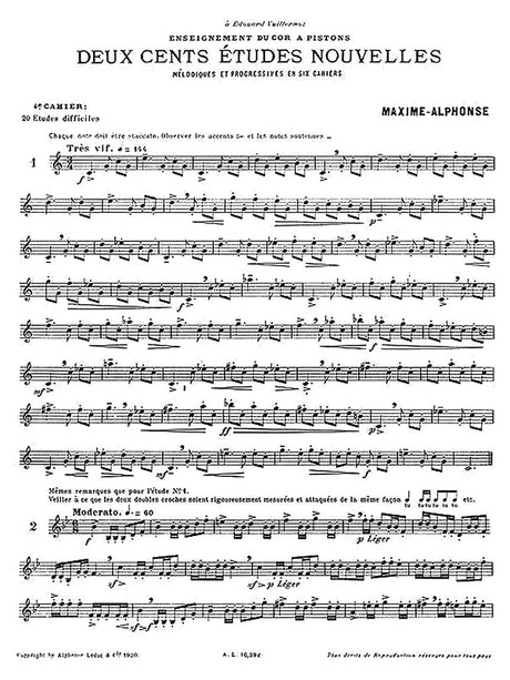 Maxime-Alphonse: 200 New Etudes - Volume 4 (20 Difficult Studies)