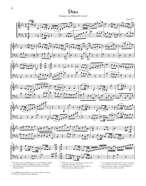 その他 Duo fuer Violine und Violoncello: Fragment mit Ergaenzungen von Robert D. Levin qqffhab Beethoven: Duo for Violin and Cello – Ficks Music