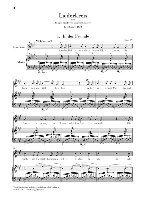 Schumann: Liederkreis, Op. 39