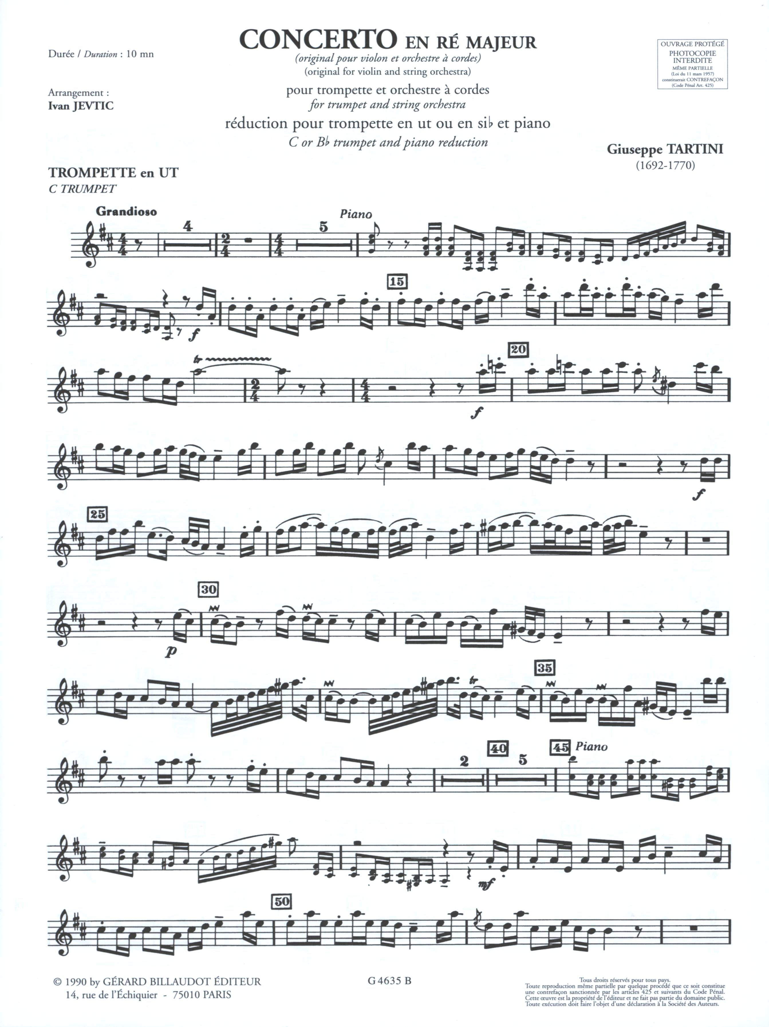 Tartini: Concerto in D Major (arr. for trumpet) – Ficks Music