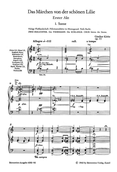 Klebe: Das Märchen von der schönen Lilie, Op. 55