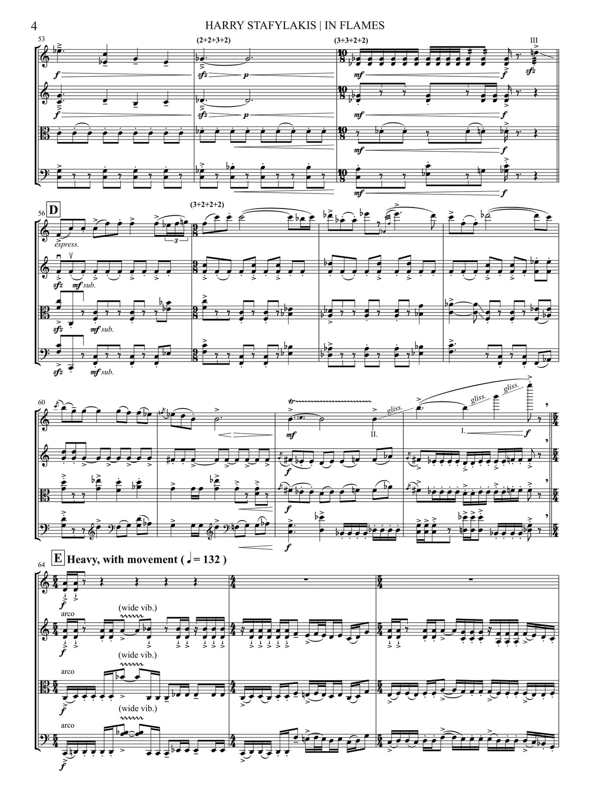 Stafylakis: String Quartet No. 2 ("In Flames")