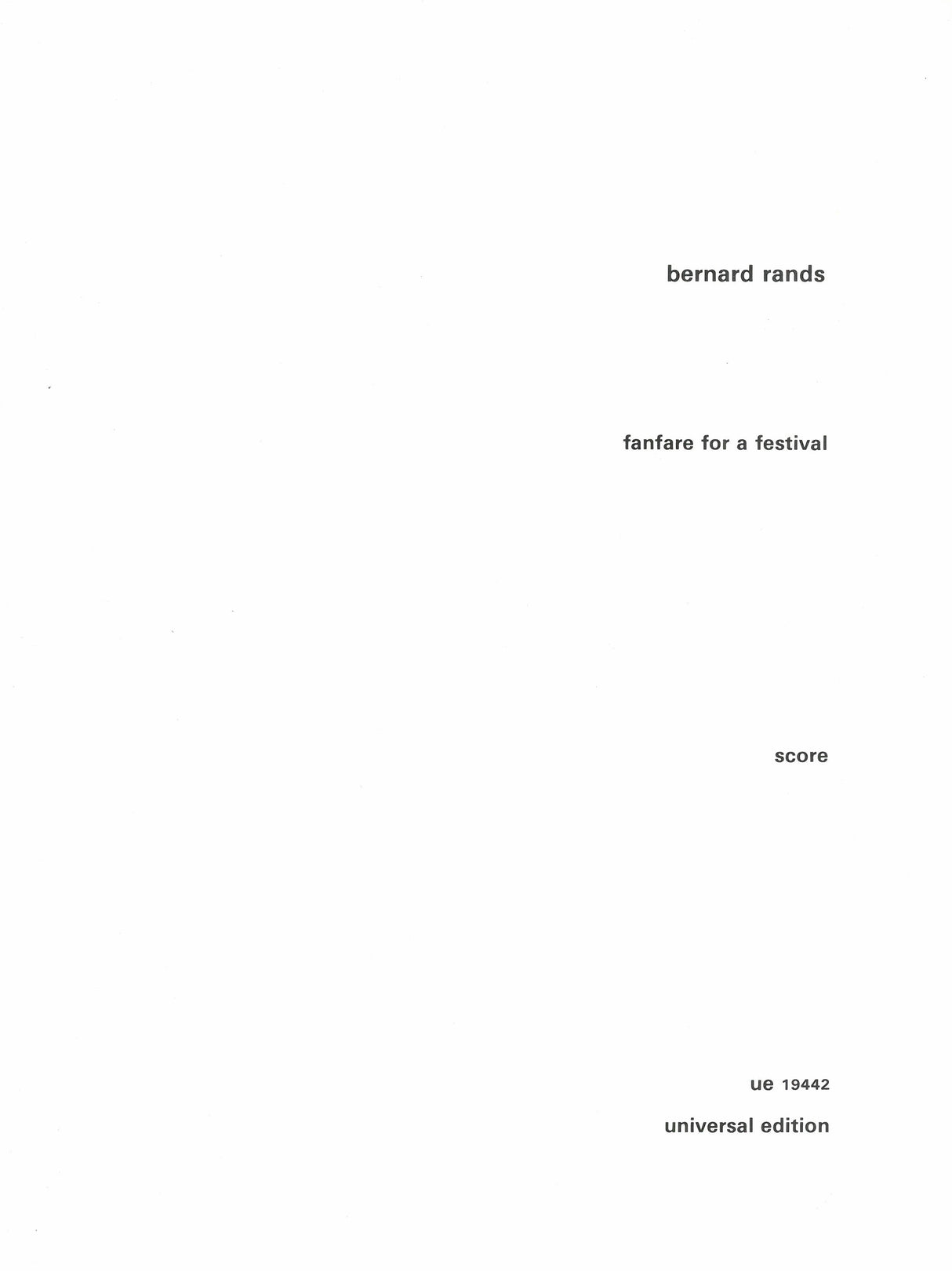 Rands: Fanfare for a Festival