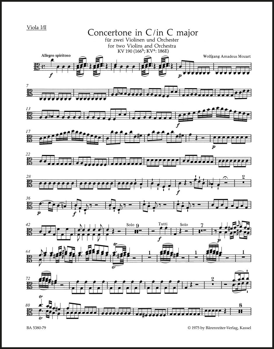 Mozart: Concertone for 2 Violins in C Major, K. 190 (186e)