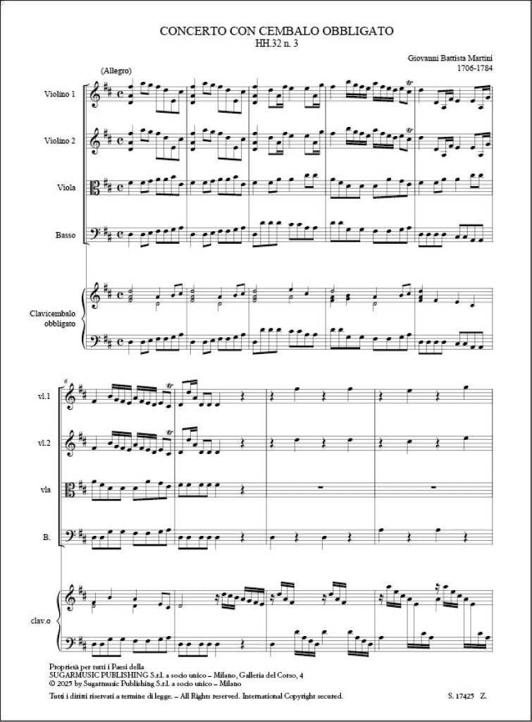 Martini: Harpsichord Concerto in D Major