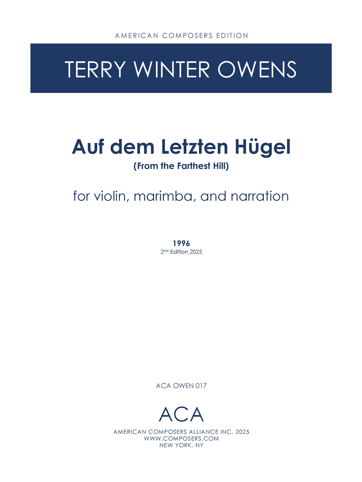 T.W. Owens: Auf dem Letzten Hügel (From the Farthest Hill)