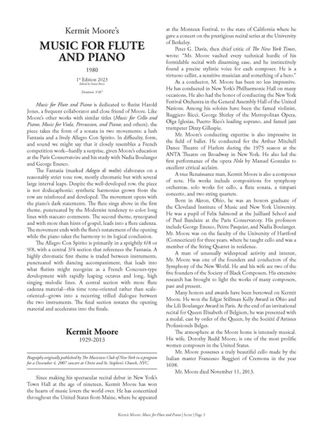 Moore: Music for Flute and Piano