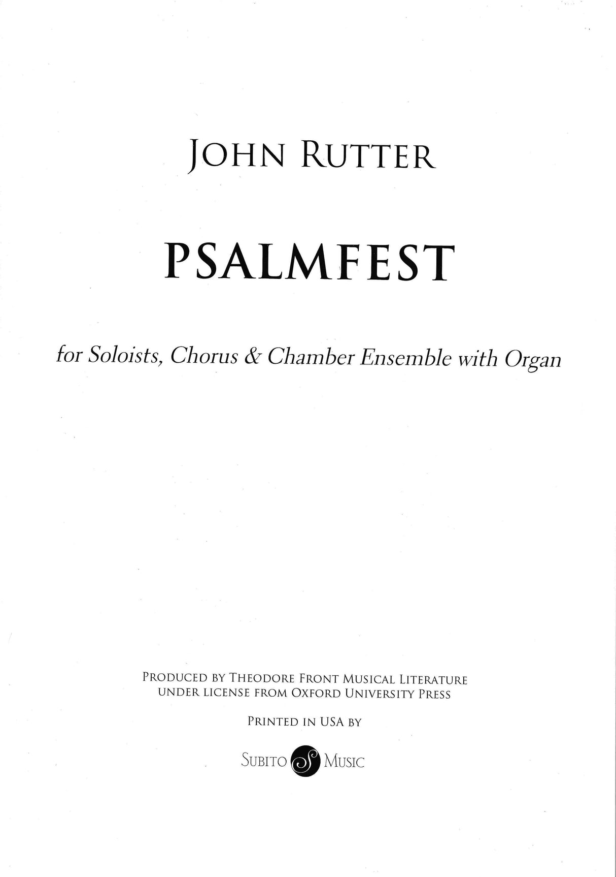 Rutter: Psalmfest (Version with Ensemble)