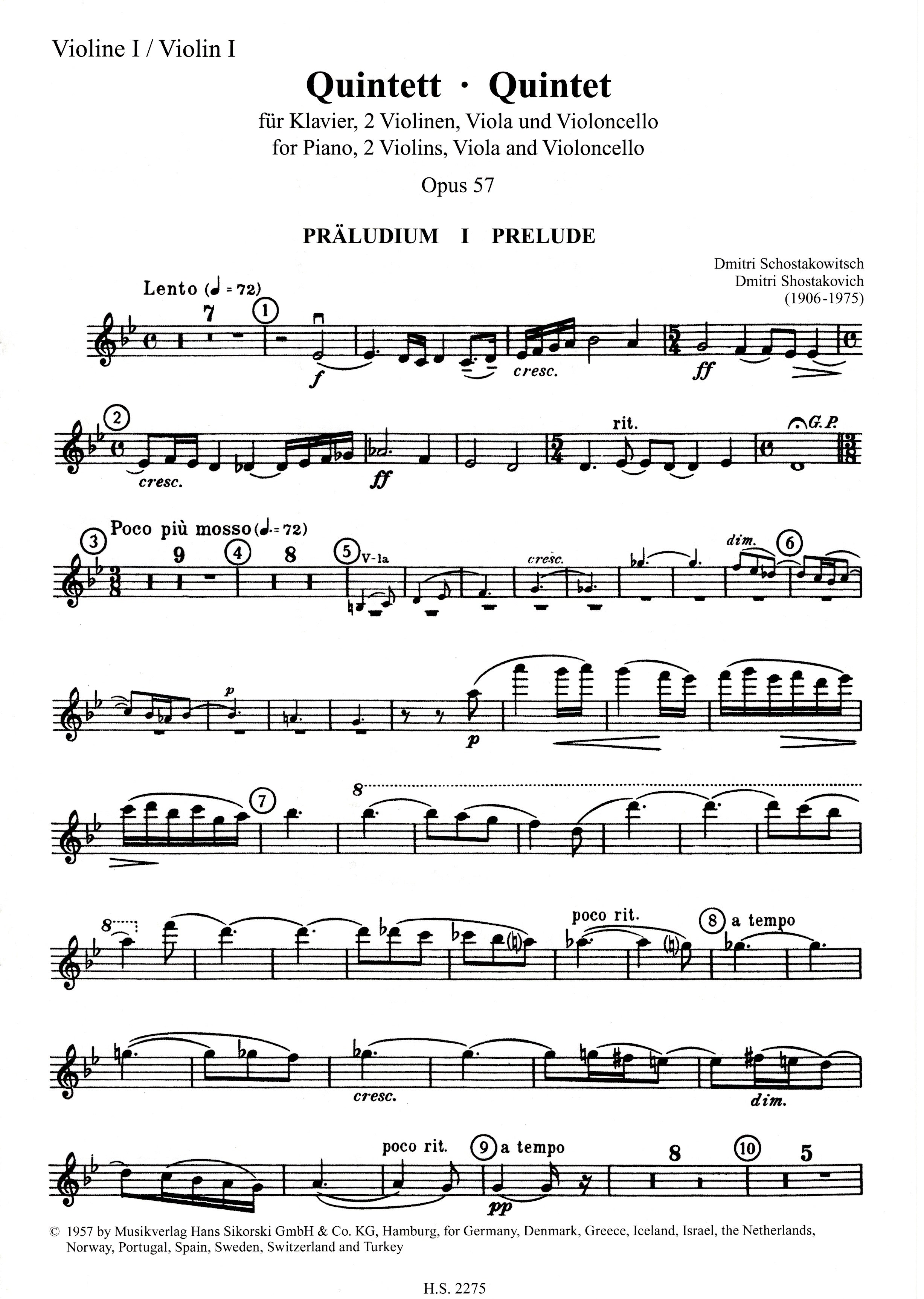 Shostakovich: Piano Quintet in G Minor, Op. 57 – Ficks Music Shostakovich: Piano Quintet in G Minor, Op. 57 – Ficks Music