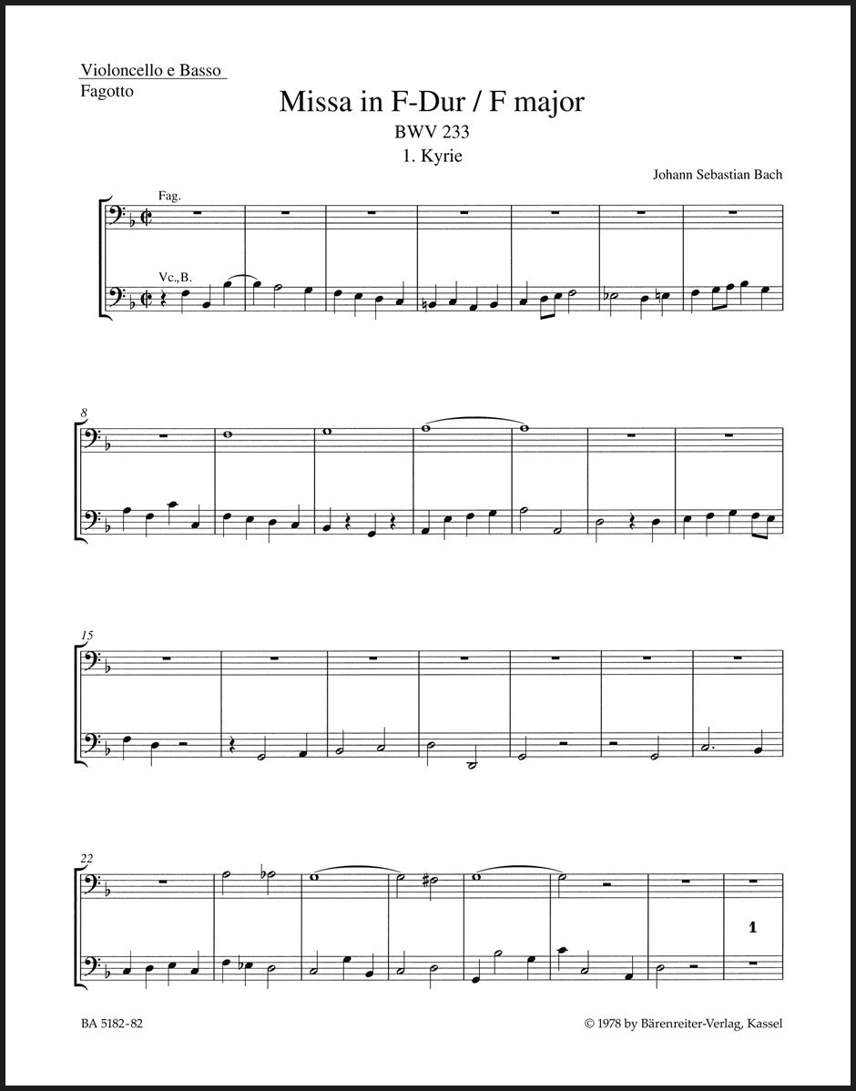 Bach: Mass in F Major, BWV 233