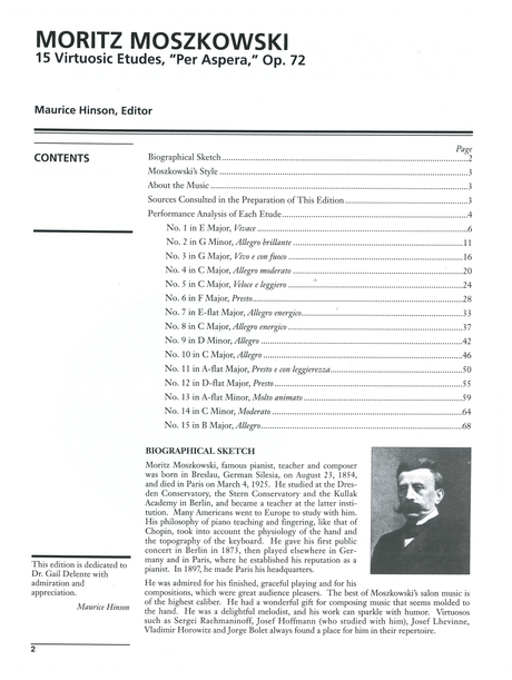 Moszkowski: 15 Virtuosic Etudes, Op. 72