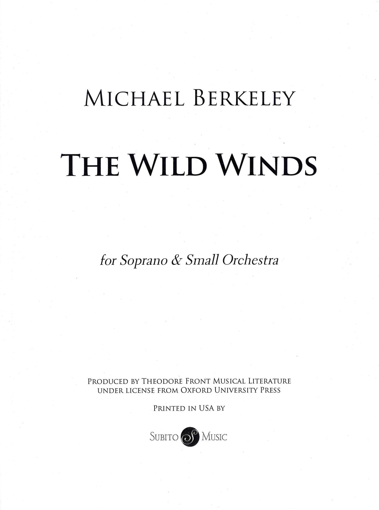 M. Berkeley: The Wild Winds