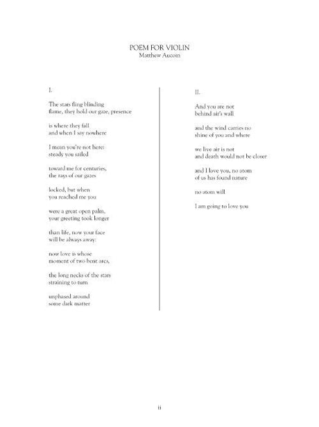 Aucoin: Poem for Violin, Op. 1