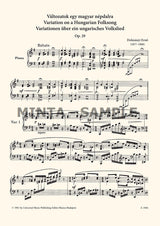 Dohnányi: Variations on a Hungarian Folksong, Op. 29