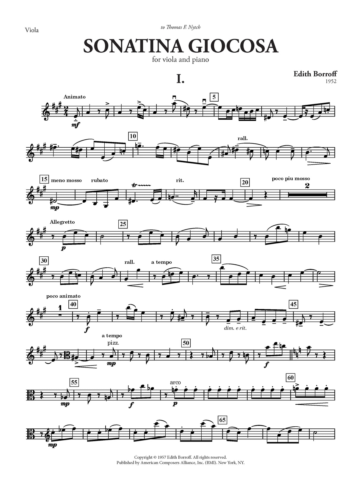 Borroff: Sonatina Giocosa