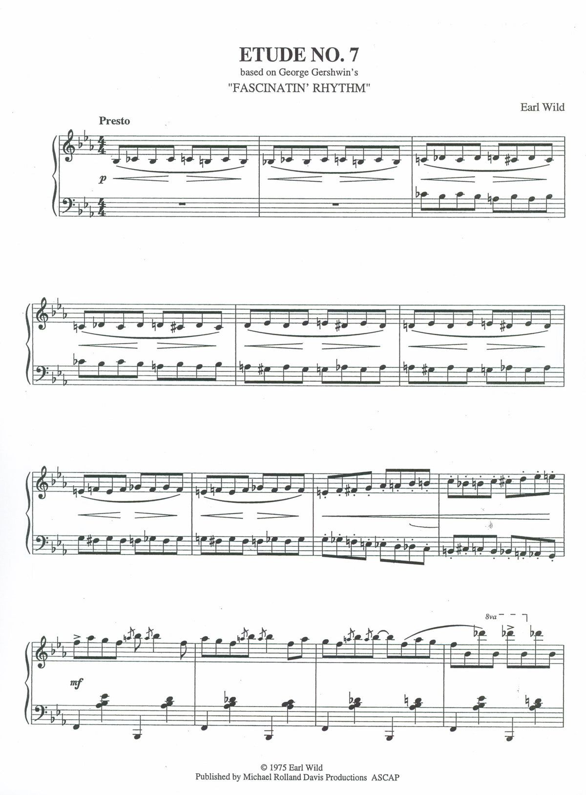 Wild: Etude No. 7 based on Gershwin's "Fascinatin' Rhythm"