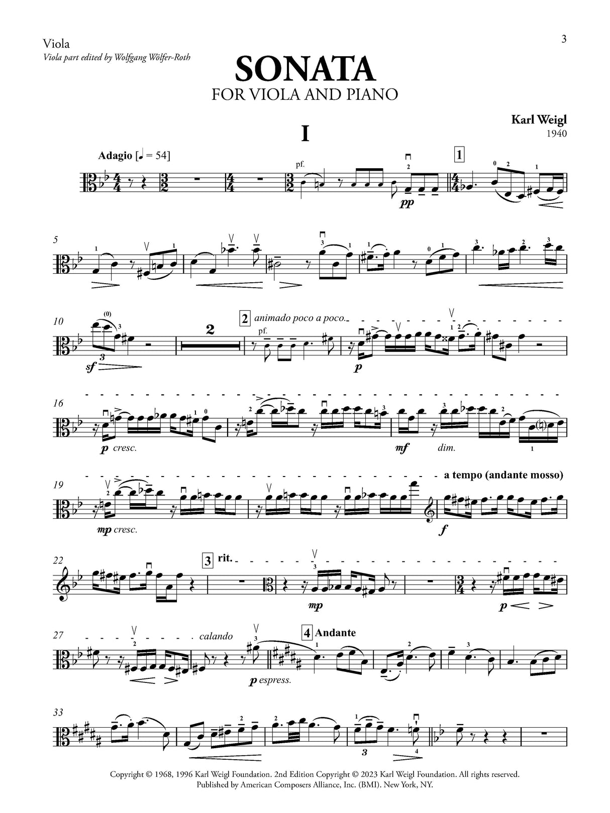 Weigl: Viola Sonata