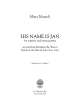 Mazzoli: His Name is Jan (Version for Soprano & String Quartet)