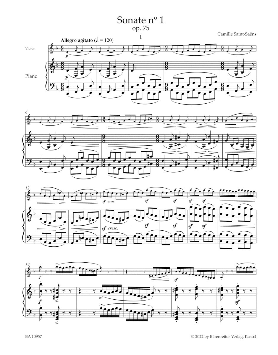 Saint-Saëns: Violin Sonata No. 1 in D Minor, Op. 75 – Ficks Music
