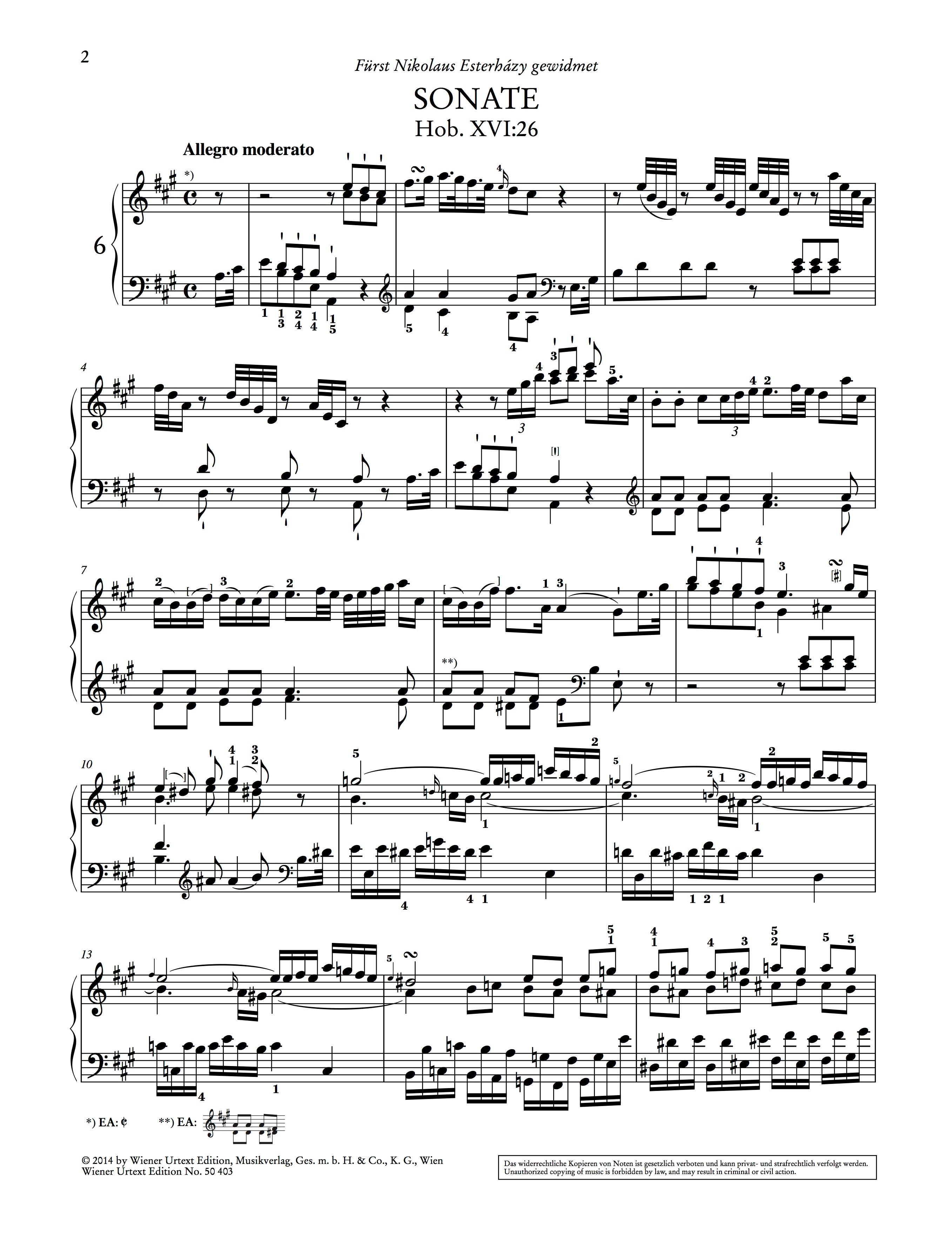 Haydn: Piano Sonata in A Major, Hob. XVI:26 – Ficks Music