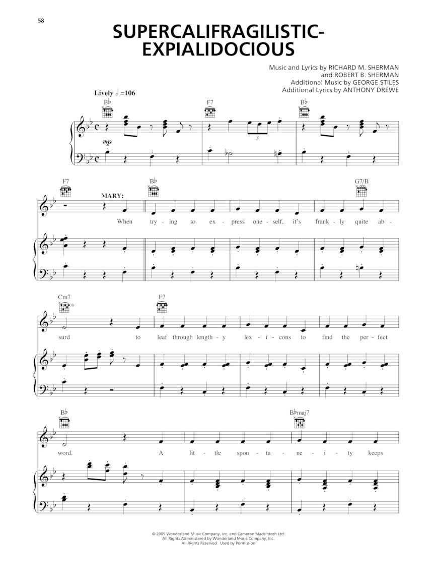 Mary Poppins - Selections from the Broadway Musical