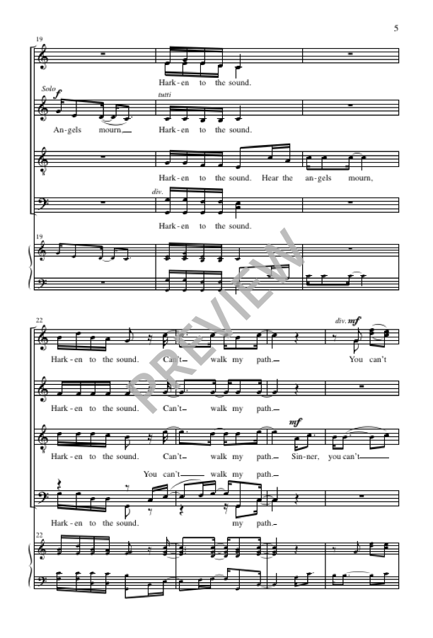 Sinner, You Can't Walk My Path (arr. for SATB)