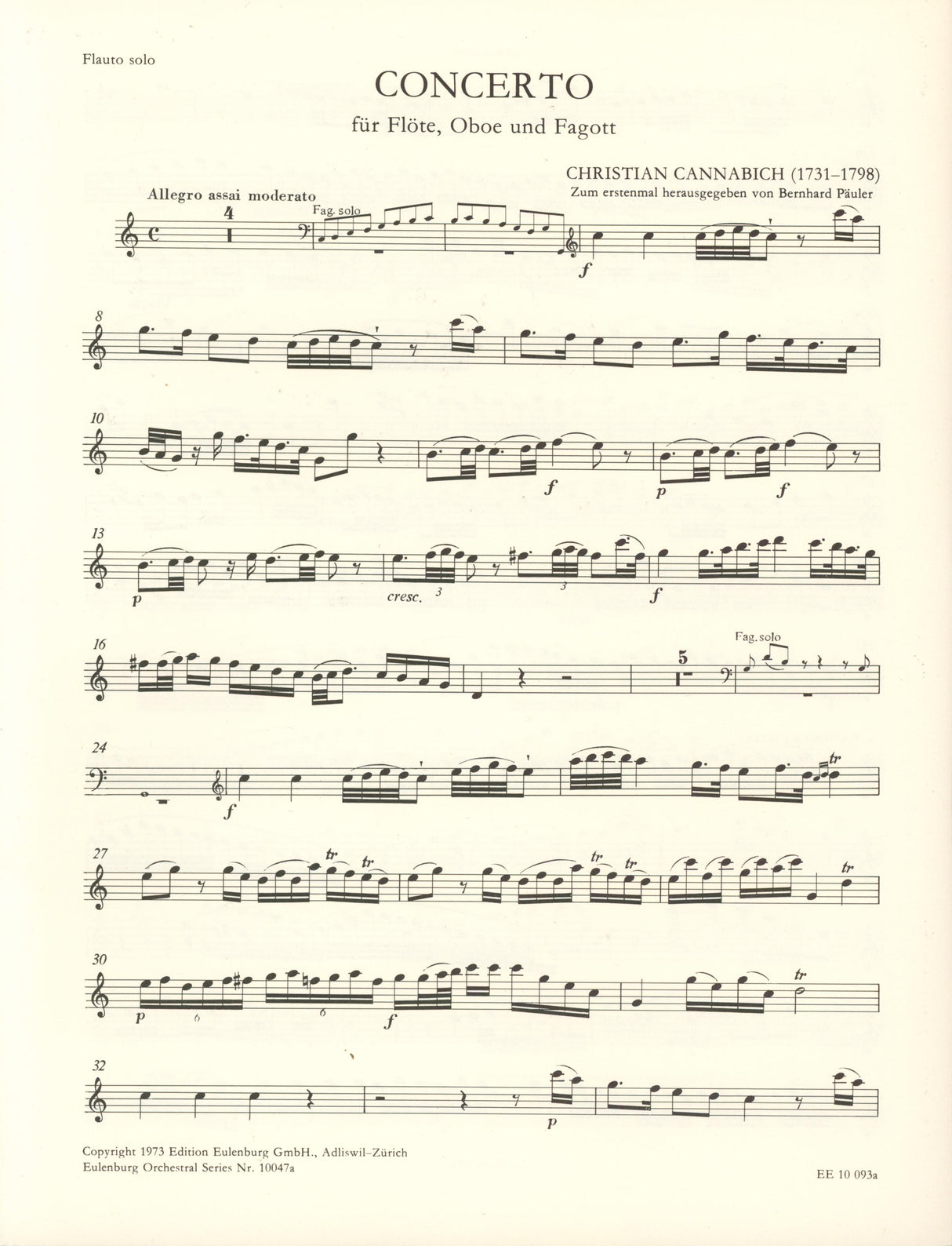 Cannabich: Concerto for Flute, Oboe and Bassoon