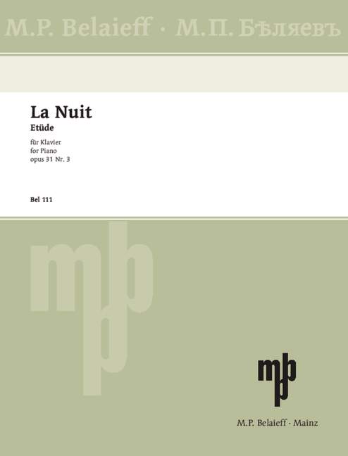 Glazunov: La Nuit, Op. 31, No. 3