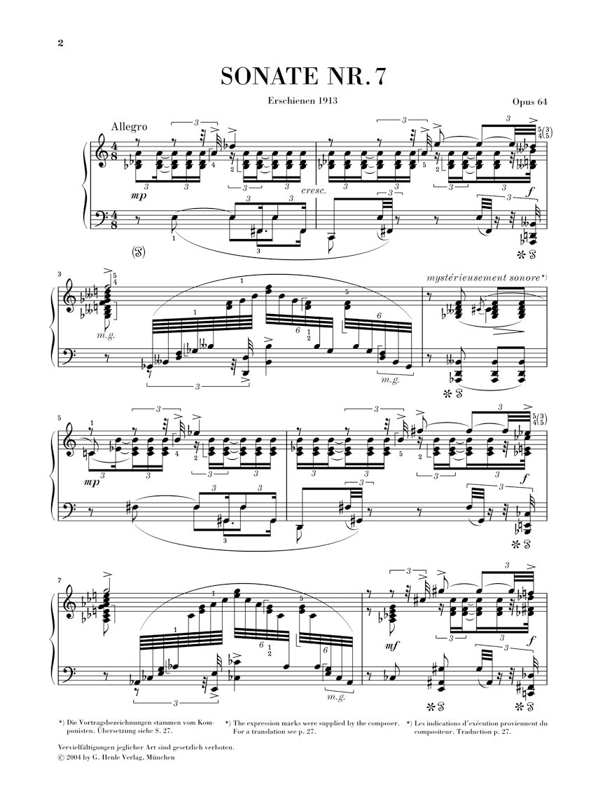 Scriabin: Piano Sonata No. 7, Op. 64 – Ficks Music