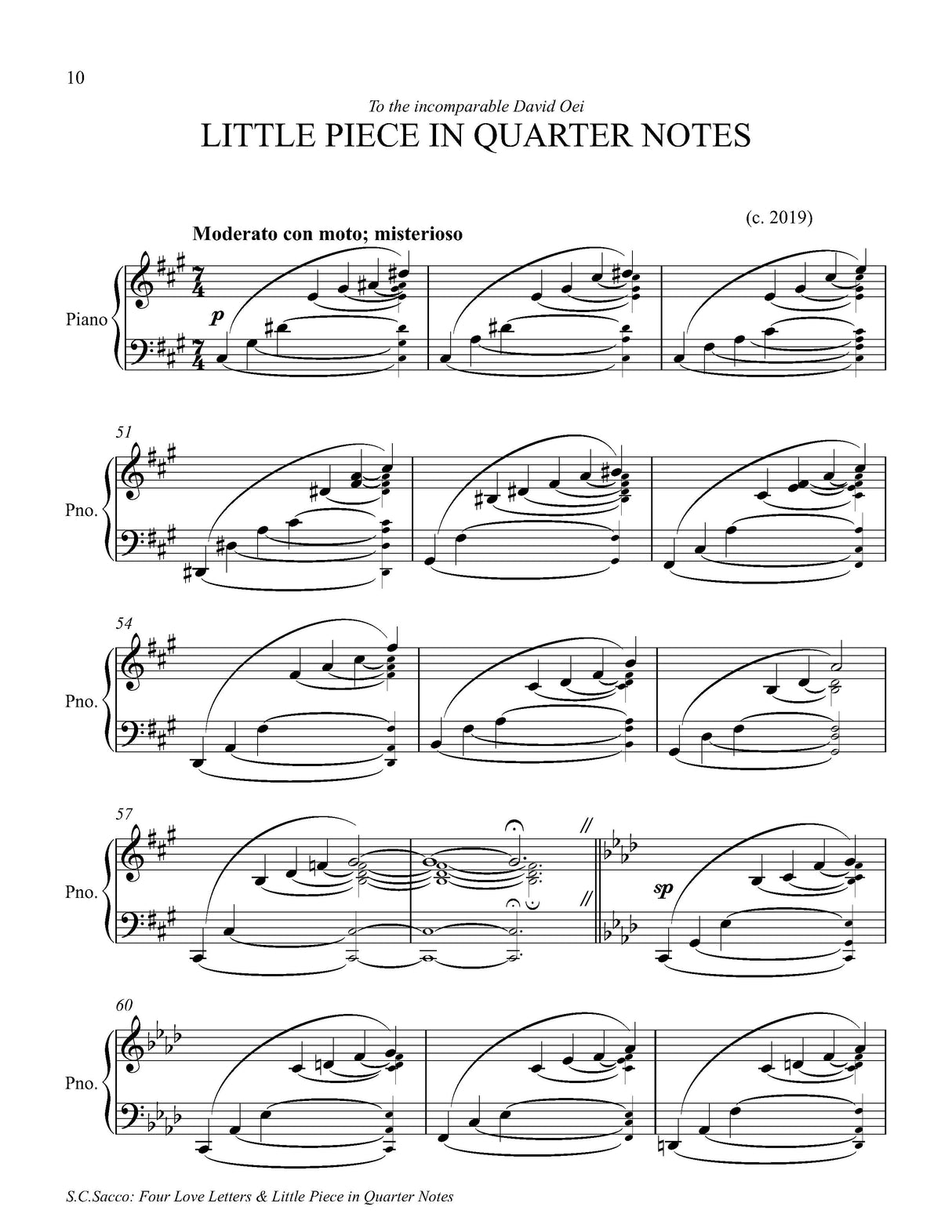 Sacco: 4 Love Letters & Little Piece in Quarter Notes