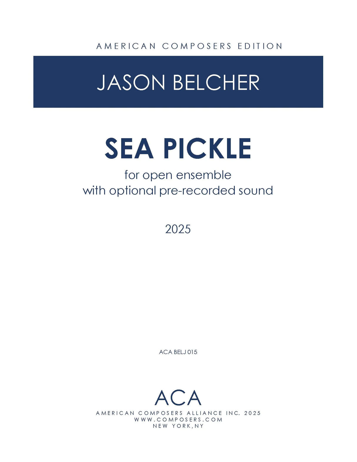 Belcher: SEA PICKLE
