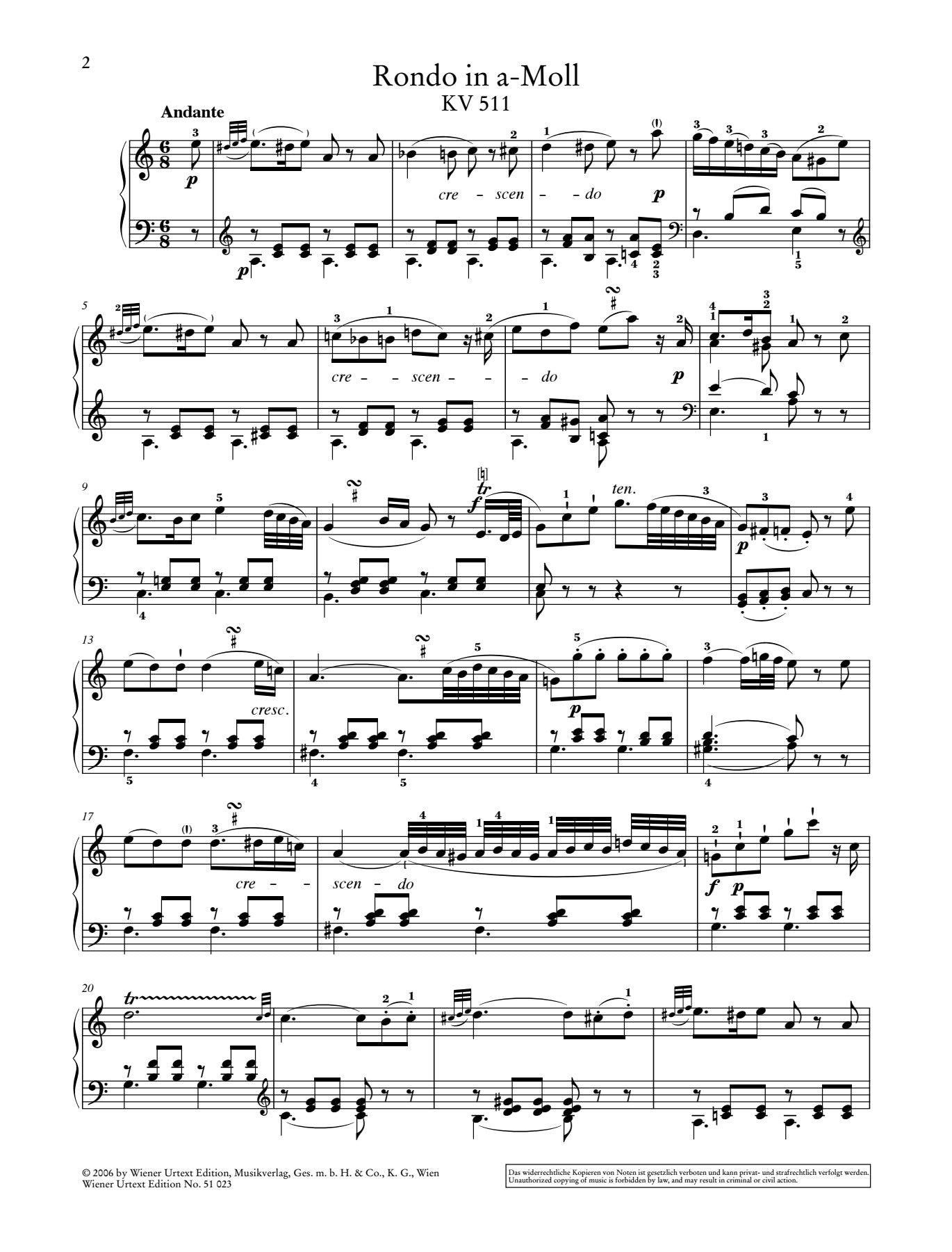 Mozart: Rondo in A Minor, K. 511 – Ficks Music