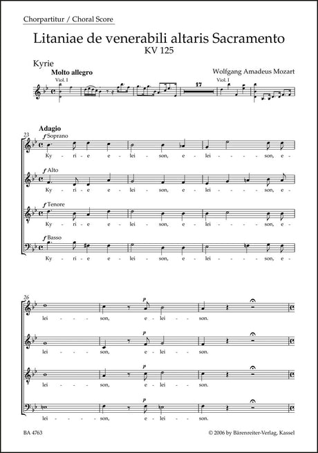 Mozart: Litaniae de venerabili altaris Sacramento, K. 125