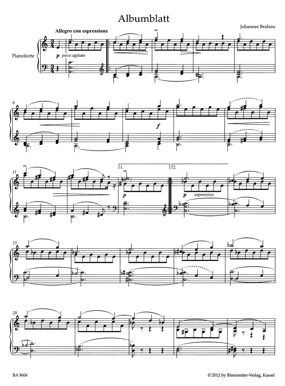 Brahms: Albumblatt