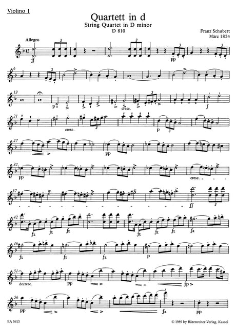 Schubert: String Quartet in D Minor, D 810 ("Death and the Maiden")