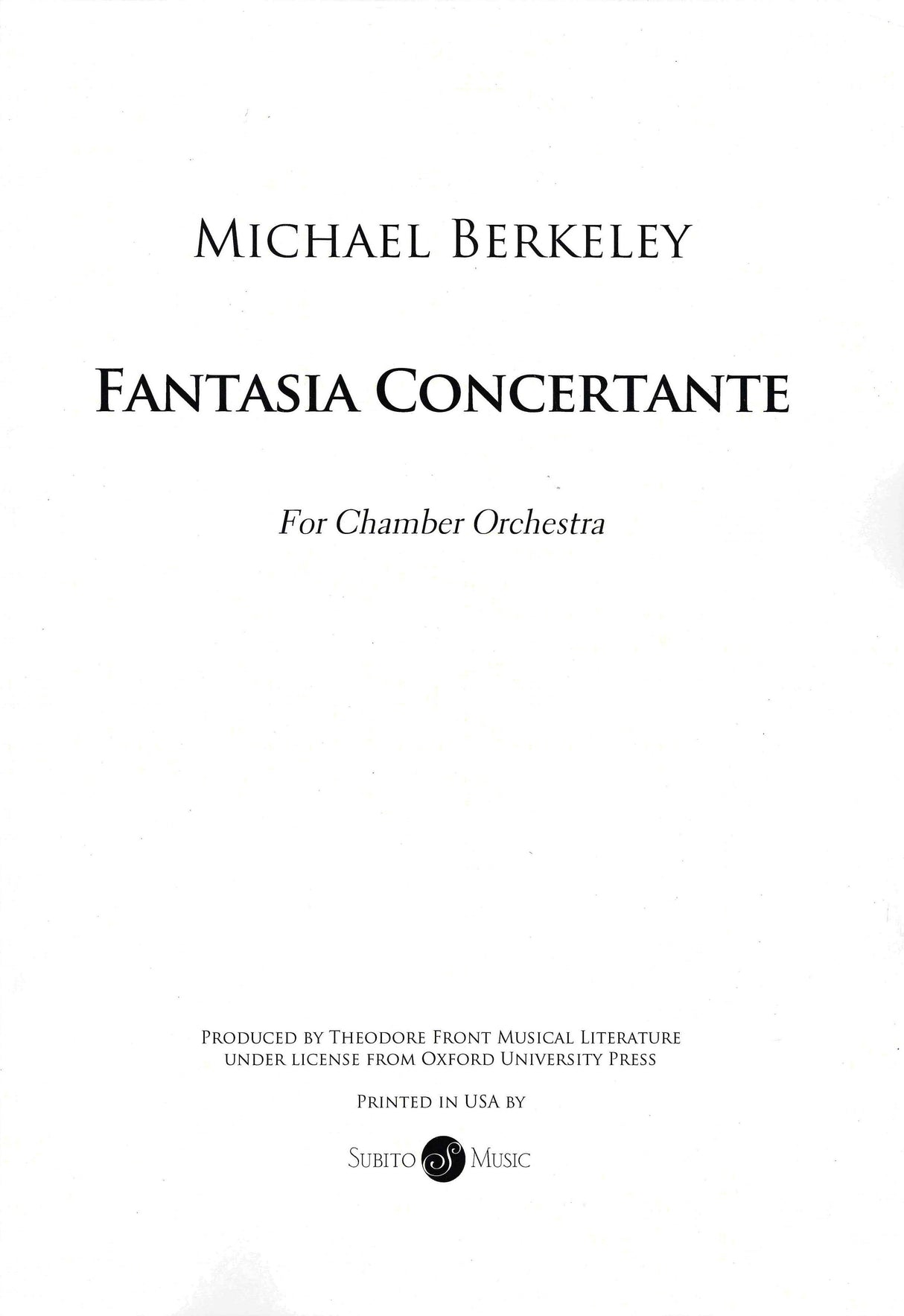 M. Berkeley: Fantasia Concertante