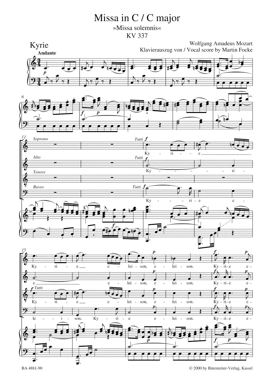 Mozart: Missa in C Major, K. 337 ("Missa solemnis")